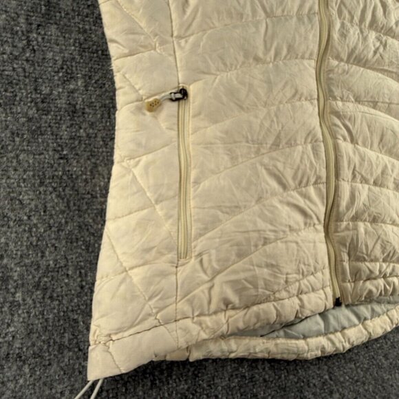 Patagonia Women Down Vest Sleeveless Ivory Full Zip Pockets Small Adjustable - Picture 10 of 16